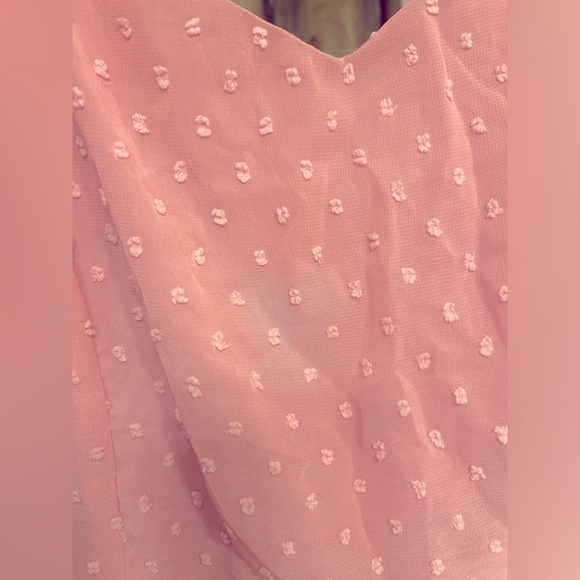 Plus Swiss Dot Sweetheart Neck Puff Sleeve Tie Back Dress - Picture 5 of 5